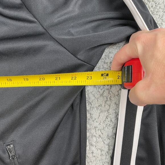 Vintage Nike Track Jacket Mens L Black White Stripe Full Zip Active Y2K Hooded - Picture 6 of 12